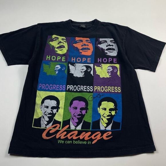 Barak Obama Signature Campaign Shirt 2008 Presidential Election Vote Size Large - Picture 2 of 7